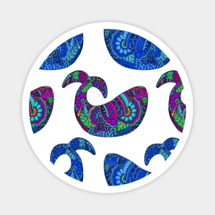 Whimsical Henna Whales Magnet